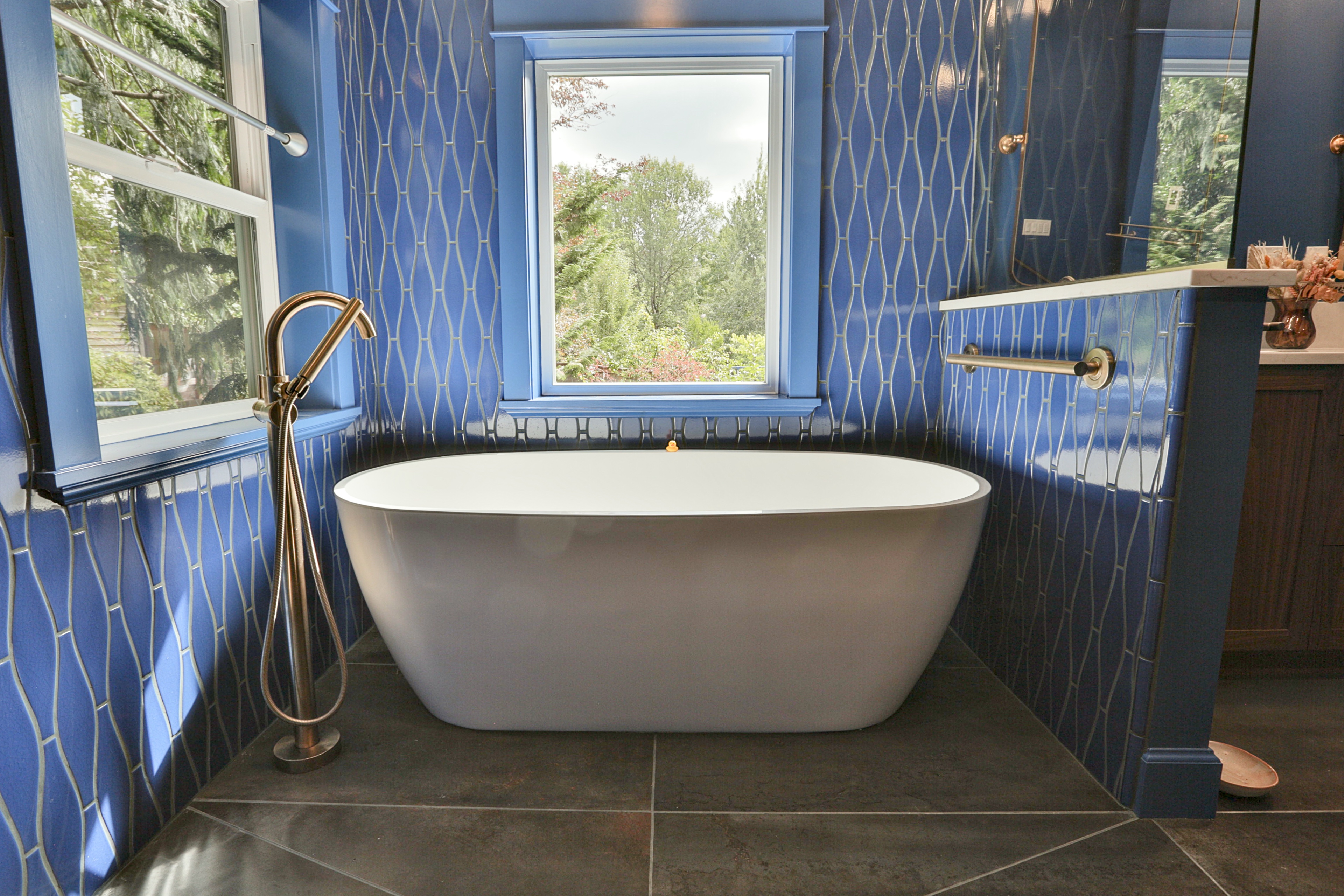 Custom tile work in a Portland master bathroom renovation